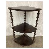 Primitive Wood Corner Shelf w/ Spool Legs, NO