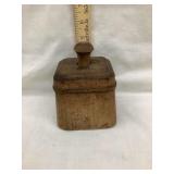 Primitive Square Wooden Butter Mold, 5"T, 4"x4",