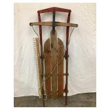 Vintage Wood Runner Sled, NO SHIPPING, 49"T