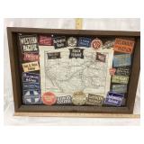 Rock Island Lines & RR Adv., Sealed Wood Frame,