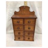 Primitive 8 Drawer Wooden Spice Cabinet, 16