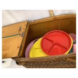 Vintage Hawkeye Picnic Basket w/ Insert & Plastic