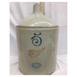 Red Wing Union Stoneware 5 Gal. Jug, Base Chips,