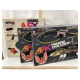 (3) AFX Vintage Race Car Sets, (2) Track Cars &