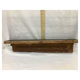 Primitive Mustard Painted Shelf, 25"W, 6"D, 5