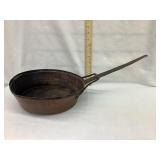 Hammered Copper Pan w/ Iron Handle, 11" Diameter,