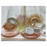 Large Flat Of Vintage Dishes, Inc. Carnival