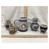 (5) Modern Souvenir Stoneware Pieces, Etc.