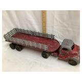 Vintage Cast Aluminum Semi Truck & Trailer, 17