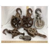 (6) Metal Pulleys, Multiple Sizes