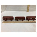 (3) Cast Iron Toy Passenger Train Cars, 4 3/4"L