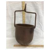 Cast Iron Smelting Pot, 7" T, 7 1/4" Diameter