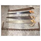 (5) Cross Cut Two- Man & One-Man Saws, Incl. NOS