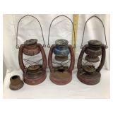 (3) Elgin Barn Lanterns, No Globes, 11 1/2"T,