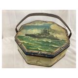 Loose-Wiles Biscuit Co. Tin w/ US Battle Ships, 9