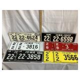 (6) Sets of Vintage Iowa Metal License Plates,
