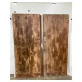 (2) Heavy Primitive Wooden Doors, 83"T, 33 1/2"W,