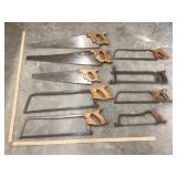 (9) Hand & Meat Saws, Some Marked