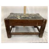 Primitive Mission Style Foot Stool, 17"L, 9