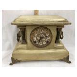 Ornate Painted Mantel Clock, Missing Face & Back,