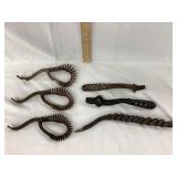 (6) Cast Iron Stove Lifters, (1) Hand Forged