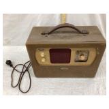 Vintage Trav-Ler Table Top Radio, Working, 13"W,