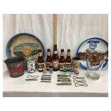 Large Beer Collection Incl. Metal Adv. Trays,