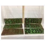 (6) 1929 Iowa Vintage Metal License Plates, 15