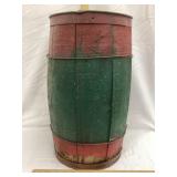 Primitive Wood Nail Keg, 18" T, Shipped to F.M.