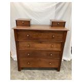 Antique 4 Drawer Spoon Carved Dresser w/ Hankie