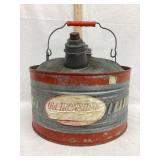 Vintage Old Ironsides Metal Gas Can w/ Paper