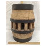 Primitive Wood Wagon Wheel Hub, 12 1/2" T