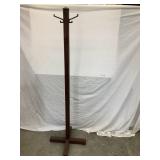 Vintage Metal Hall Tree w/ Brass Hooks, 68"T,