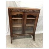 Ornate 2 Door Display Cabinet, Appears Original
