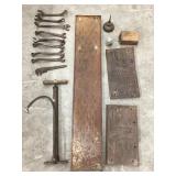 Lot of Ford Wrenches, Running Boards, Brass Pump