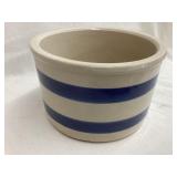 RRP Co. Blue Banded Stoneware Crock, 4"T,