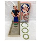 Vintage Popeye Pipe Toss Game w/ Box, 11"T
