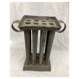Vintage 12 Hole Metal Candle Mold, 9"T