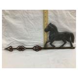 Tin Horse Weathervane on Brass w/ Ornate Iron
