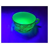 Tisch Mills, WI Custard/Uranium Glass Souvenir