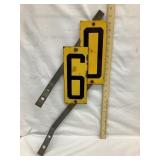 Railroad Mile Marker Porcelain Sign/Numbers,
