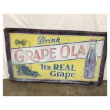 Grape Ola Tin Adv. Sign, Faded Colors, Some