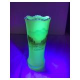 Lismore, MN Custard/Uranium Glass Vase, Glowing,