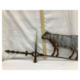 Tin Cow Weathervane w/ Ornate Iron Arrow &