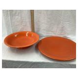 Fiesta Orange Charger, 14 1/4"Diameter & Center