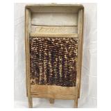Primitive Yellow Ware Washboard w/ Rockingham