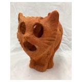 Vintage Paper Mache Orange Cat Halloween Lantern,