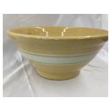 Yellow Ware Bowl w/ White Stripes, 4 1/4"T, 9