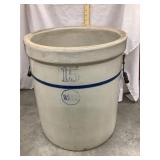 Blue Band Stoneware 15 Gal. Crock w/ Bail