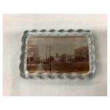 Rock Valley IA Glass Paperweight, 4 1/2" x 3"
